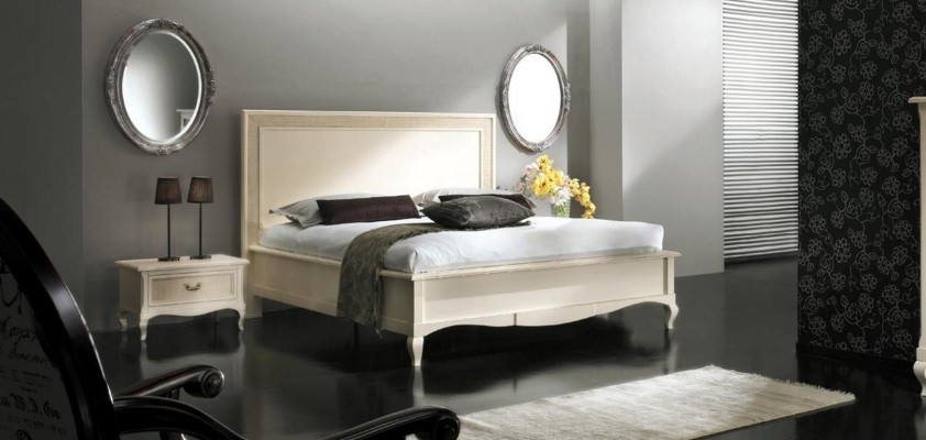 Italienisches Schlafzimmer Möbel Bett Nachttisch Massive Holz Betten Set 4tlg.