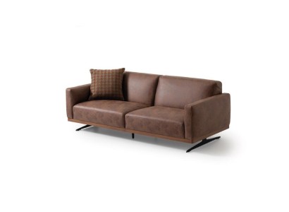 Modernes Ledersofa Sofa 3 Sitzer Design Couch Wohnlandschaft braun