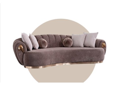 Изысканный европейский 3-х местный полукруглый диван с роскошными элементами 