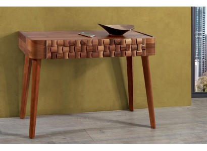 Дизайнерский консольный столик с имитацией плетенного дерева в современном стиле