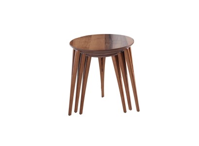 Набор из 3-х приставных столиков из натурального дерева в едином дизайне