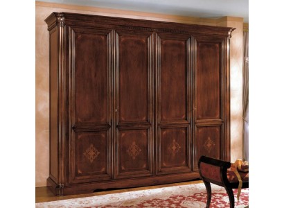 Большой итальянский гардеробный шкаф для спальной комнаты в коричневом цвете 