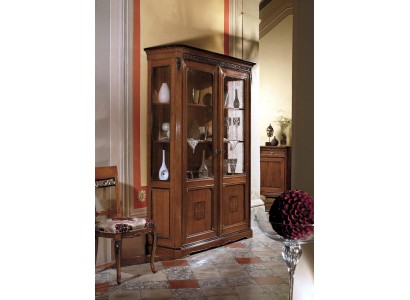 Большая роскошная деревянная витрина в классическом итальянском стиле для гостиной комнаты 