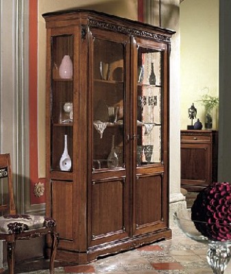 Vitrine Holz Luxus Schränke Klassische Anrichte Design Möbel Italienische Braun