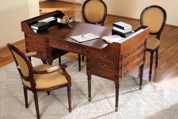 Table with Chair Wooden Desk Desk with Drawers Work Table 2 Pieces