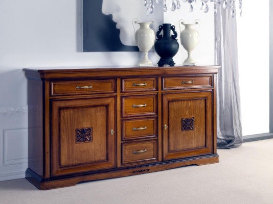 Kommode Schubladen Holz Kommode Wohnzimmer Sideboard Schrank Schränke Massiv Neu