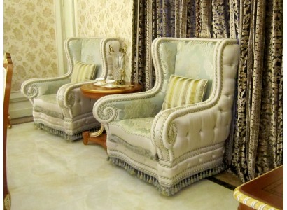 Дизайнерское мега комфортное кресло и роскошном стиле Честерфилд из высококачественного материала