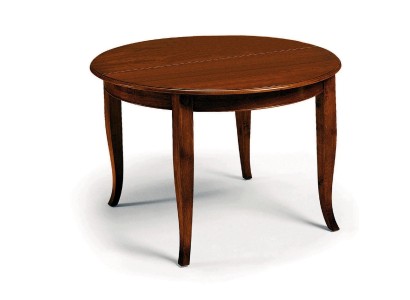 Большой круглый итальянский раздвижной стол в современном стиле из натурального дерева