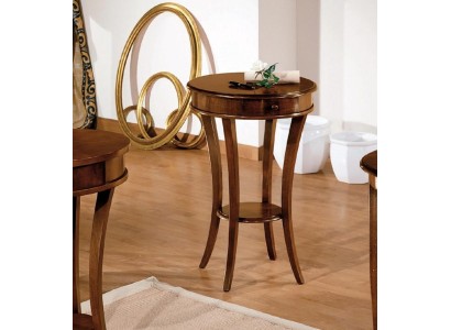Боковой приставной дизайнерский столик из натурального массива дерева итальянского качества