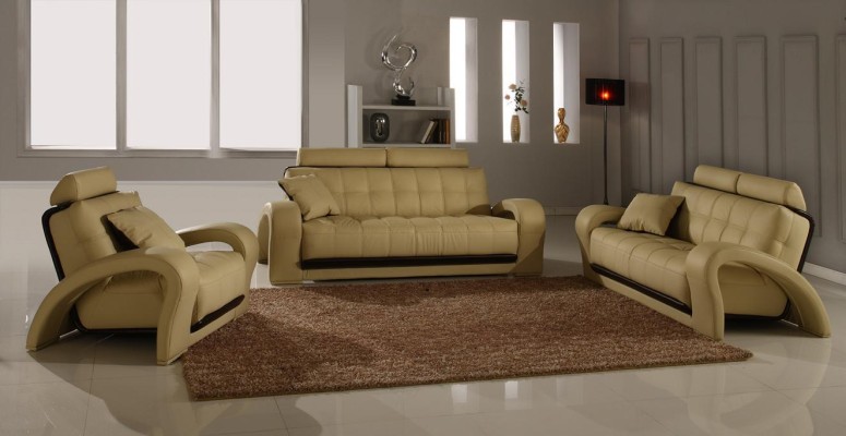 Sofagarnitur 3+2+1 Sitzer Sofa Couch Garnituren Leder Sofas Polster Stoff Textil