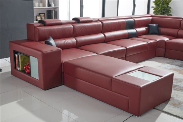 Couch Wohnlandschaft Eck Garnitur Design Modern Sofa U-Form Leder