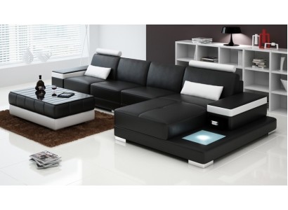 Couch Ecksofa Möbel Leder Wohnlandschaft Garnitur Design Modern Sofa