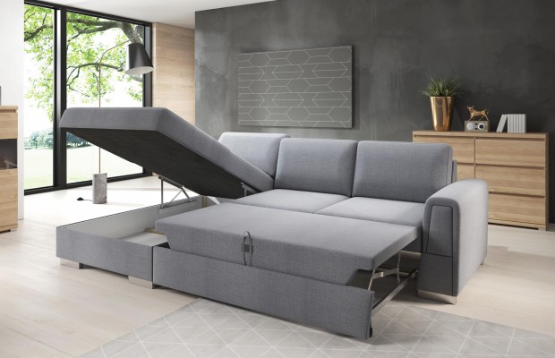 Wohnlandschaft Ecksofa L-Form Sofa Couch Design Couch Textil Deko Modern