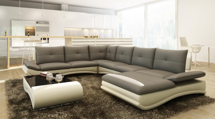 Ledersofa XXL U Form Wohnzimmer Couch Sofa Big Ledercouch Sofas