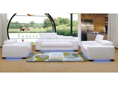 Белоснежный 3-х местный диван в роскошном качестве из натуральной кожи