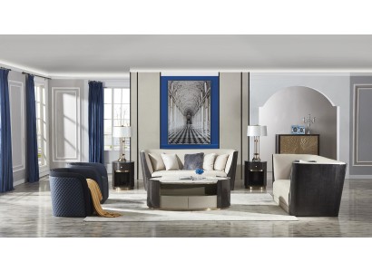 Большой диванный гарнитур 3+2+1+1 в элегантном дизайне современного стиля