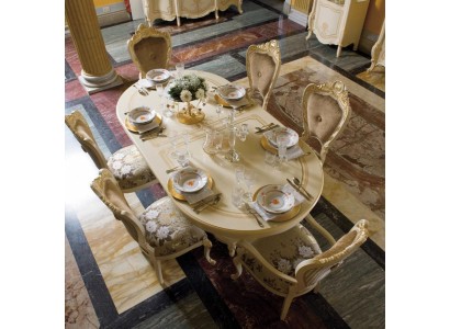 Design Esszimmer Set Garnitur Holz Möbel 2x Stühle mit Armlehnen 4x Stuhl 7tlg.