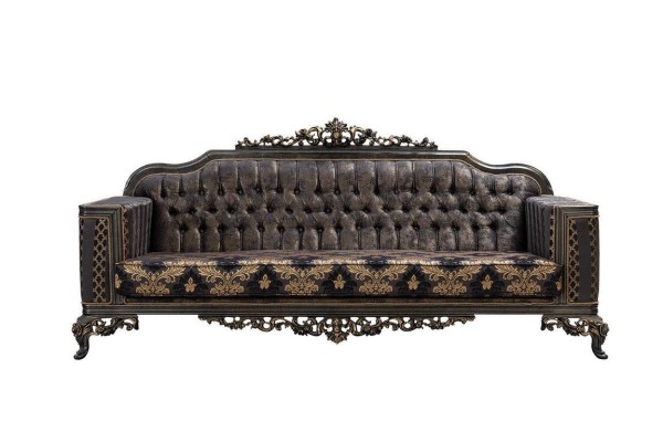 Luxus Chesterfield Sofagarnitur 3+1 Sitzer Klassische Sofa Barock Polster Sitz