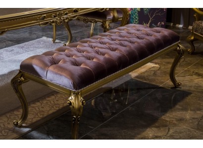 Luxus Hocker Designer Chesterfield Samt Beistellhocker Polster Bank