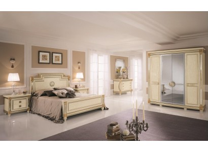 Klassisches Schlafzimmer Set Nachttische Bett Stil Holz Bett Italien Möbel 6tlg