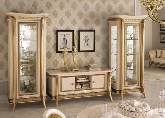 Wohnwand Vitrine Kommode Schrank sideboard Barock Rokoko jugendstil