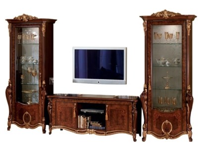 Wohnzimmermöbel Set Designer Wohnzimmer Sideboard 2x Vitrine 3tlg. Wohnwand Neu