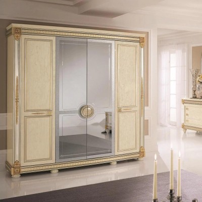 Luxus Kleider Schrank Kleiderschränke Hochglanz Möbel Designer Wohnen Holz Neu