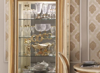 Vitrine Vitrinen Schrank Glasschrank Wohnzimmer Regal Barock Rokoko Echtes Holz