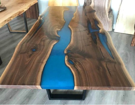 Fluss Tische Esstisch Design Tisch Moderne Meer Möbel 220x90 Epoxid Harz Ozean