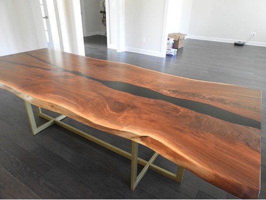 Flusstisch Esstisch River Table Massiv Tische 240x100 Epoxidharz Meer