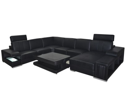 U образный дизайнерский угловой диван со столиком