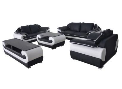 Sofagarnitur 5 tlg. rtv Couch Tisch 321 Sitz Garnitur Moderne Sessel Sofa + USB