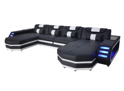 U образный угловой диван в интересном дизайнерском стиле