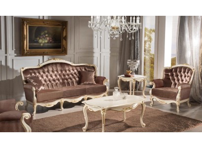 Klassisches Wohnzimmer Möbel Couch Sofa Sessel Couchtisch Beistelltisch 4tlg