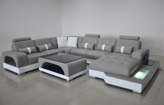 Corner sofa Design Corner sofa U-shape Living landscape Couch Textile Leather Sofas Upholstery