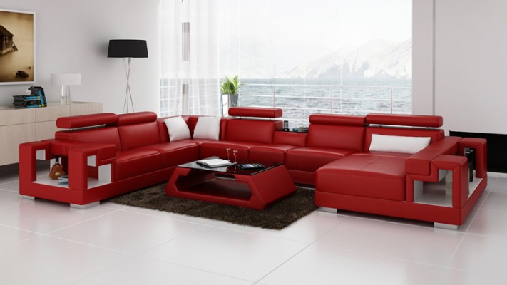 Leather sofa sofa couch living landscape corner sofa corner suite design modern U K5001