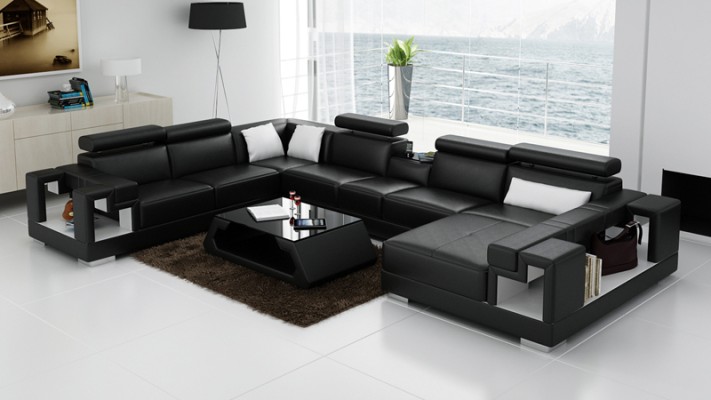 Leather sofa sofa couch living landscape corner sofa corner suite design modern U K5001