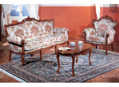 Italienische Sofagarnitur Klassische Sofa Couch Set Couchtisch 3tlg. Garnitur