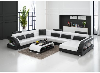 U образный красивый угловой диван в современном дизайне