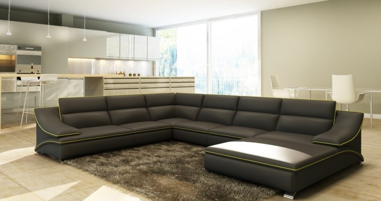 Ecksofa Ledersofa Polster Wohnlandschaft Couch Sofa Eckgarnitur U Form EltmannG