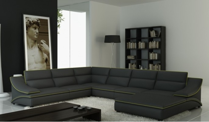 Ecksofa Ledersofa Polster Wohnlandschaft Couch Sofa Eckgarnitur U Form EltmannG