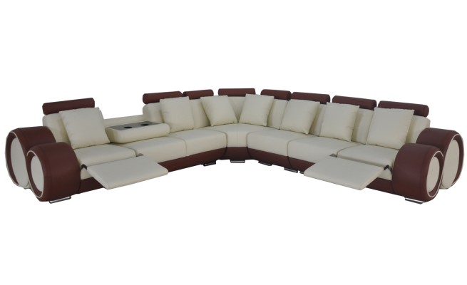 Design XXL Leder Polster Sitz Zimmer Eck Wohn Sofa Couch Designer