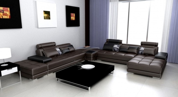 Ecksofa Sofa Couch Wohnlandschaft Ledersofa XXL Designer Sofas