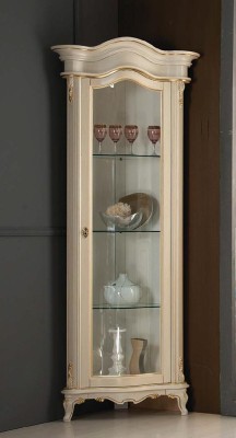 Massive Holz Vitrinen Glas Schrank Echtholz Vitrine Wohnzimmer Möbel Anrichte