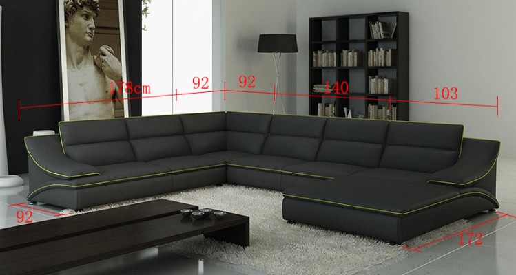 Ledersofa Couch Wohnlandschaft Ecksofa Eck Garnitur Design Modern Sofa