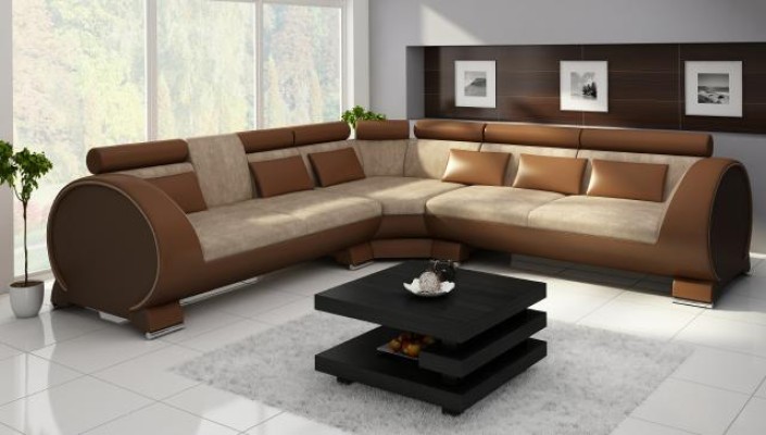 Ecksofa VIGO Sofa + USB Eckgarnitur Ledersofa Leder Textil Stoff LT01 Eckcouch