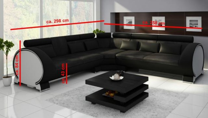 Ecksofa VIGO Sofa + USB Eckgarnitur Ledersofa Leder Textil Stoff LT01 Eckcouch