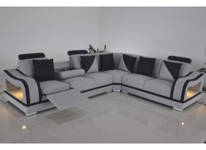 Moderne Textil Sofa Eckcouch Polster Wohnzimmer Ecksofa LForm Wohnlandschaft USB