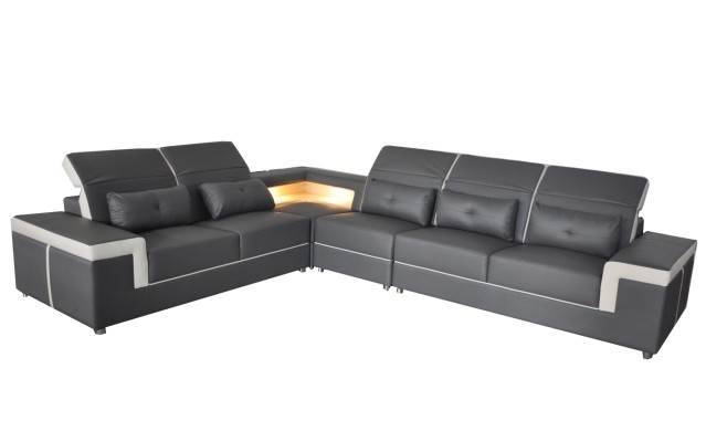 Sofa Eckcouch Polster Wohnzimmer design Ecksofa LForm Wohnlandschaft USB + LED