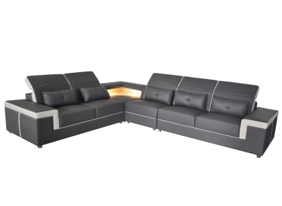 Sofa Eckcouch Polster Wohnzimmer design Ecksofa LForm Wohnlandschaft USB + LED